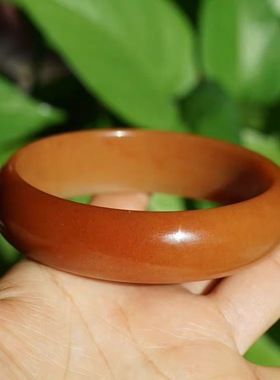 天然泥石手镯红泥石金丝玉手镯彩玉彩石红色内径65