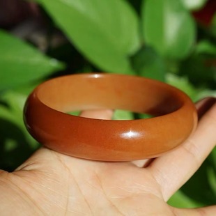 天然泥石手镯红泥石金丝玉手镯彩玉彩石红色内径65