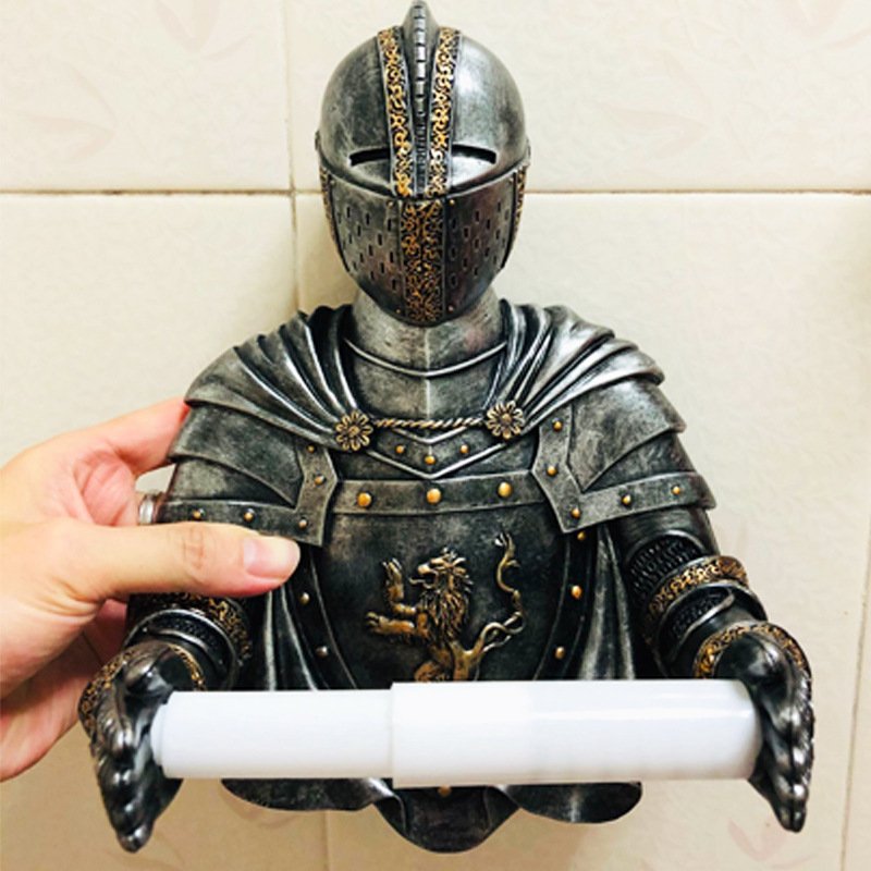 骑士吸盘壁挂式骑士纸巾筒 创意厨卫卷纸纸巾盒卫生间卷纸架