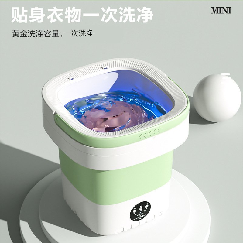 半自动内衣折叠洗衣机家用小型迷你洗衣机可脱水洗袜子机跨境