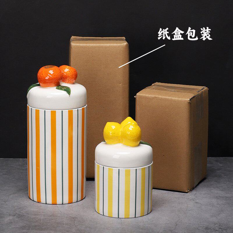 陶瓷密封罐浮雕瓷盖组合创意厨房咖啡杂粮饼干零食储物罐调料罐