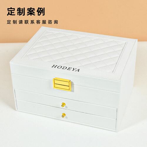 跨境直供多层首饰箱送女生梳妆饰品展示盒手串项链黄金珠宝收纳盒