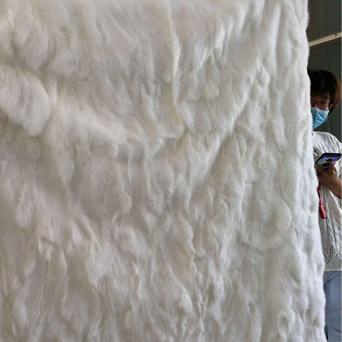 拼接獭兔毛毯子制衣内胆面料 拍照道具柜台展示背景飘窗垫