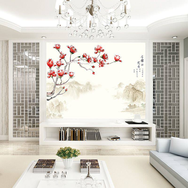 厂家直销装修主材定制独绣壁画无缝墙布刺绣高档壁布电视背景墙