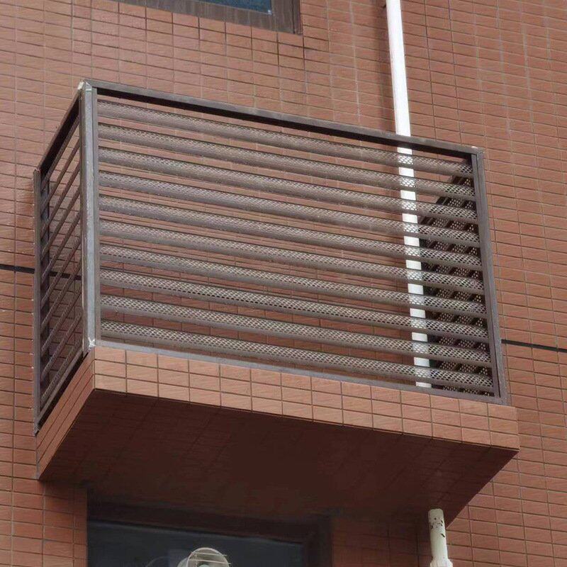 雕花镂空铝合金空调外机保护罩中央外机百叶格栅外罩防雨百叶窗