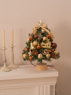 厂圣诞节桌上装 饰品圣诞树桌面小摆件家用小型迷你发光儿童创意促