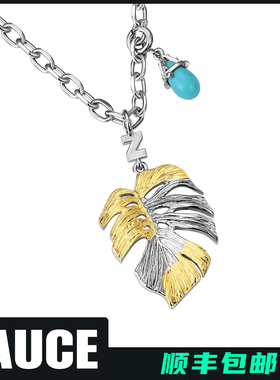 ZAUCE造赐 锦化龟背竹项链 潮流配饰电镀白金18K黄金