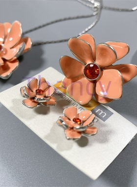 立体花朵耳钉项链戒指套装BOHM