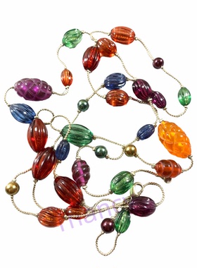Vintage中古西洋回流DELL'OLIA打标仿琉璃异形彩色赛璐璐长款项链