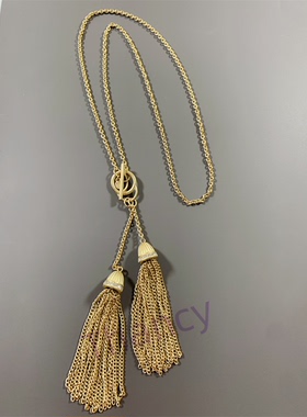 无光金流苏毛衣链KC打标