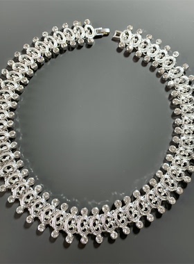 Vintage中古重工夸张优雅白金色