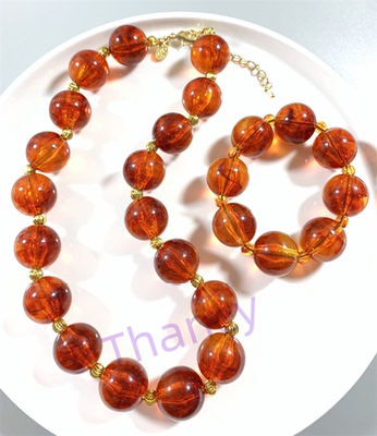 琥珀树脂珠项链套装JoanRivers