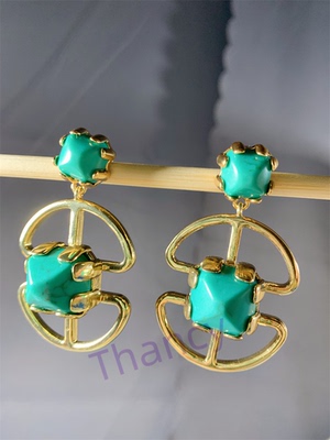 TB打标气质百搭松石耳环