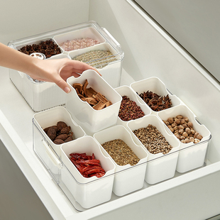 厨房冰箱葱姜蒜密封收纳盒家用保鲜分格盒食品级冷藏盒调料储物盒