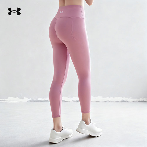 安德玛UA官方裸感瑜伽裤女高腰提臀运动紧身裤普拉提训练鲨鱼裤