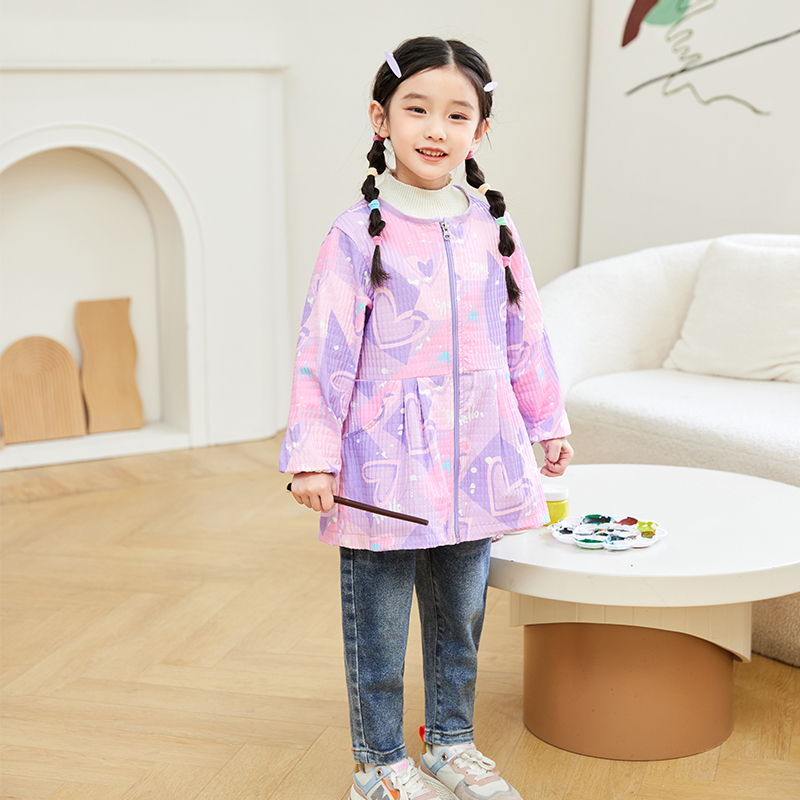 儿童洋气防水羽绒服罩衣公主柔软