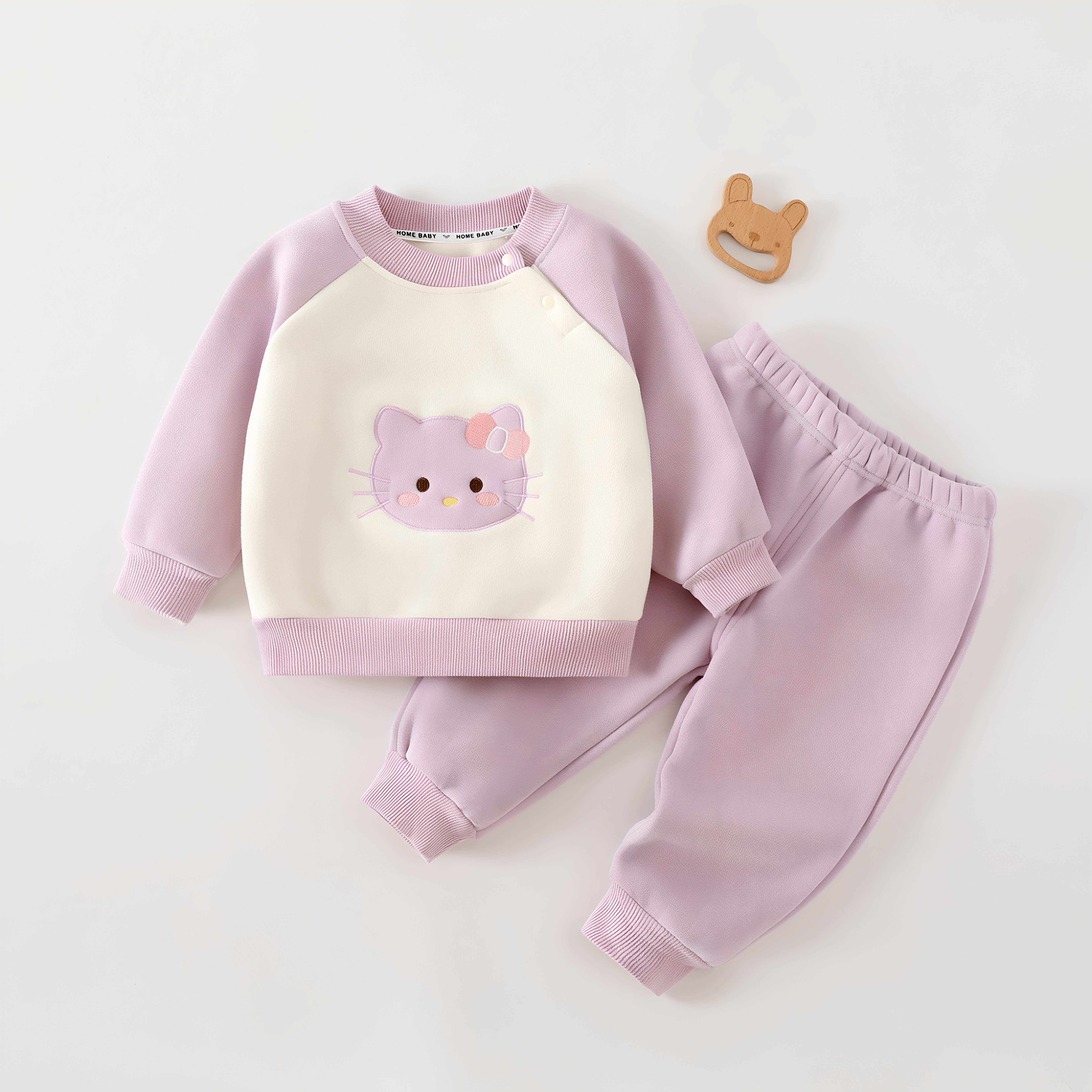 婴儿衣服保暖分体套装秋冬加厚加卫衣/绒衫