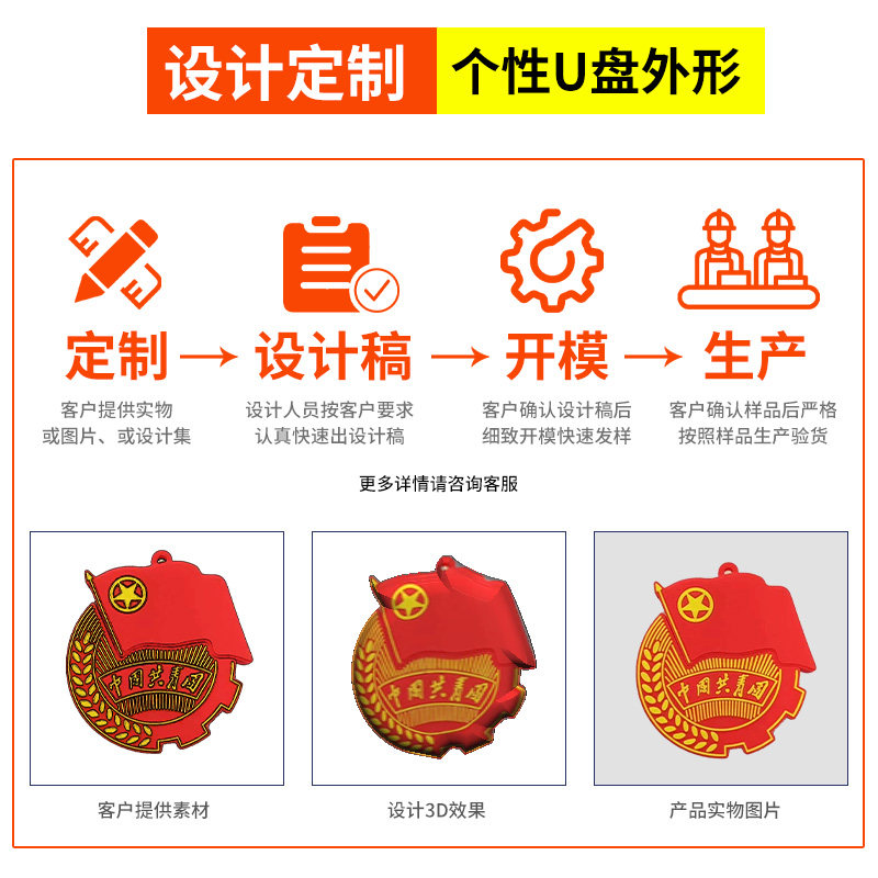 校徽u盘开模定制学校企业礼品