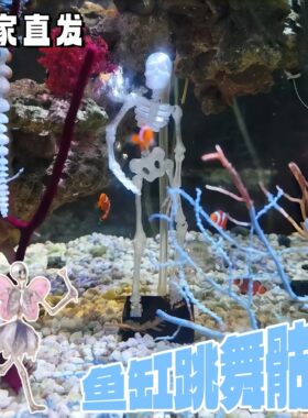 抖音同款鱼缸跳舞骷髅整蛊摆件