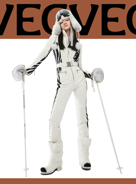 VECVEC女款滑雪服双板连体专业滑雪装备保暖透气百搭滑雪套装时尚