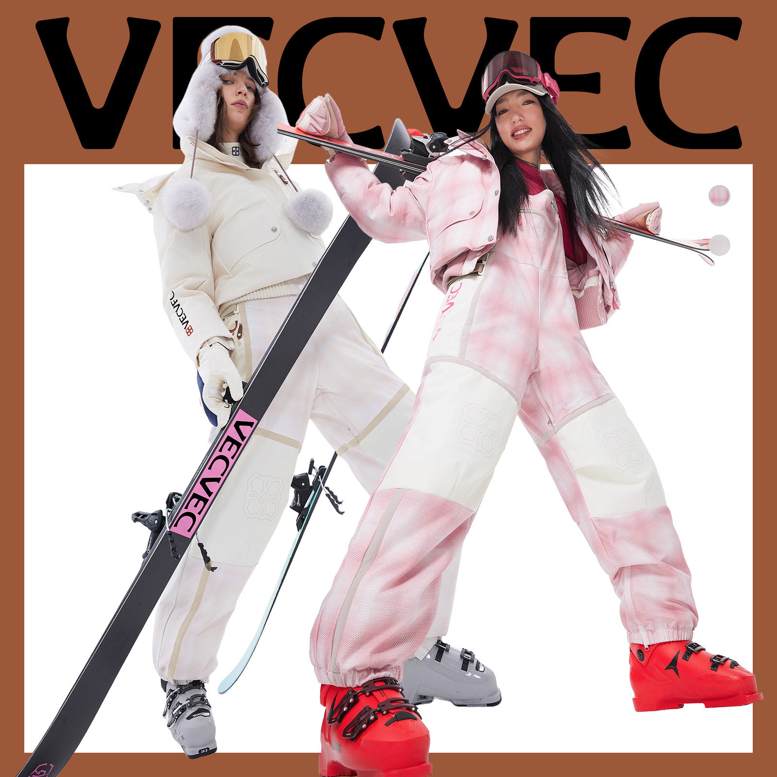VECVEC双板户外滑雪服套装女