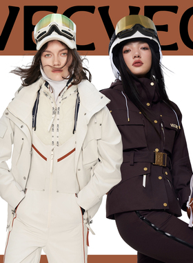 VECVEC滑雪服女3L单双板防水防湿保暖专业工装滑雪上衣单件冲锋衣