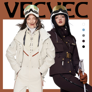 VECVEC滑雪服女3L单双板防水防湿保暖专业工装滑雪上衣单件冲锋衣