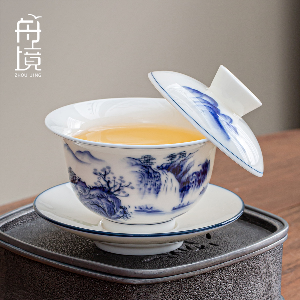 高档手绘羊脂玉三才盖碗单个家用陶瓷泡茶碗带盖喝茶德化白瓷茶具,餐饮具,盖碗,淘宝优惠券,粉丝福利购,淘宝优惠卷