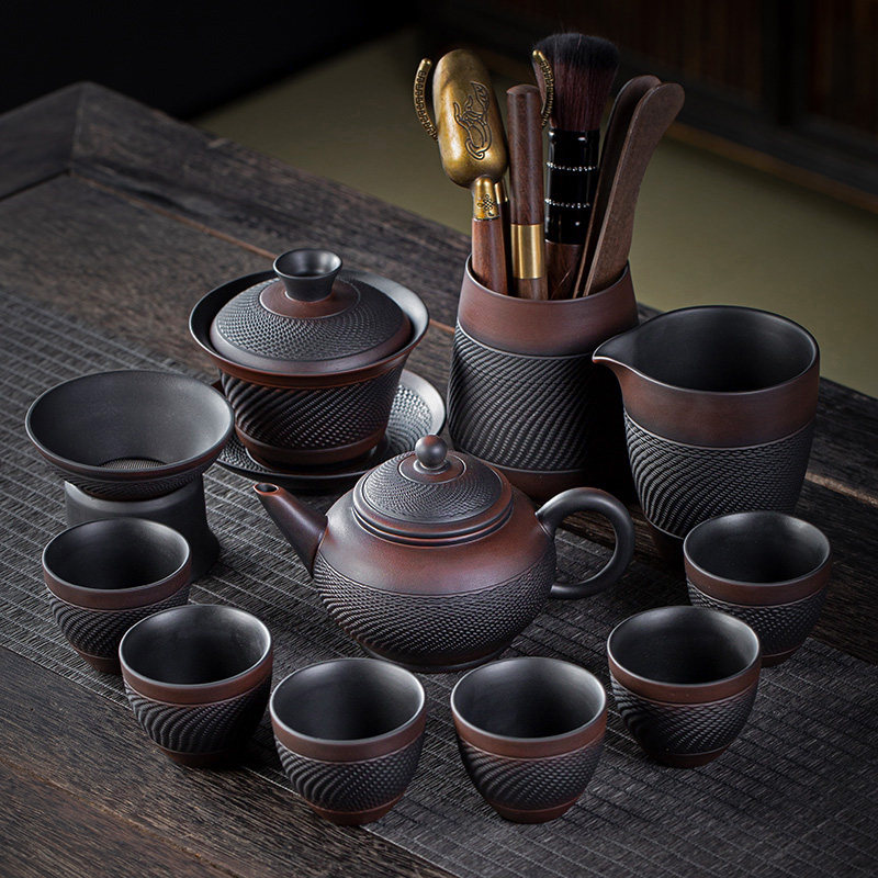 紫陶茶具套装简约隔热泡茶高档图片