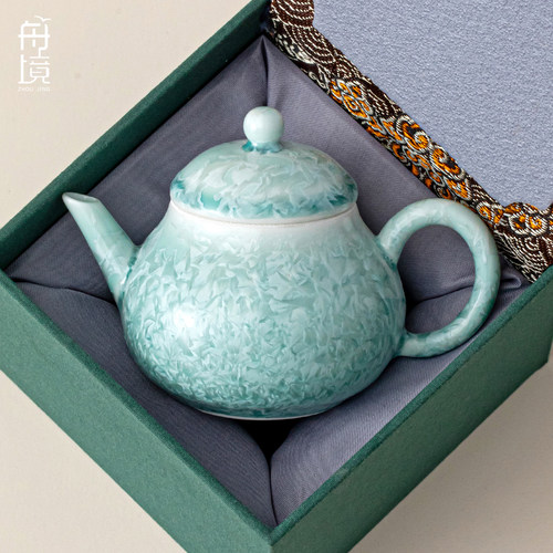 窑变结晶釉梨形茶壶礼盒装