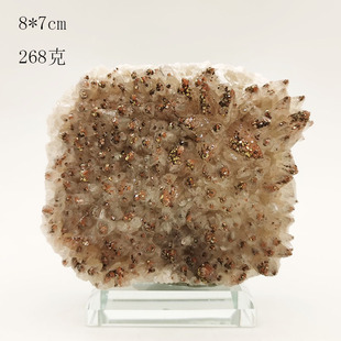 天然 方解石 硫铁矿黄铁矿共生原石矿物晶体观赏摆件科普教学摆件