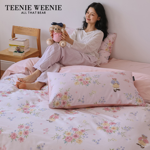TeenieWeenie小熊少女心粉色全棉纯棉印花四件套学生宿舍单人套件