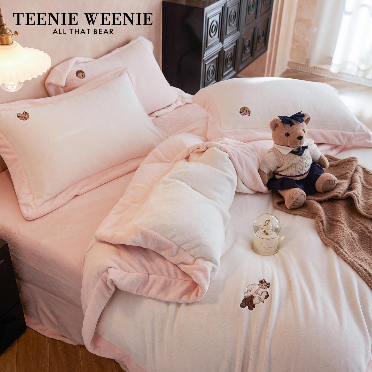 TeenieWeenie冬季牛奶绒四件套珊瑚绒被套床单床笠保暖双面绒床品,床上用品,床品套件/四件套/多件套,淘宝优惠券,粉丝福利购,淘宝优惠卷