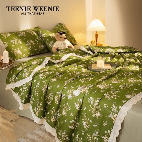 TeenieWeenie双层纱花边透气夏被