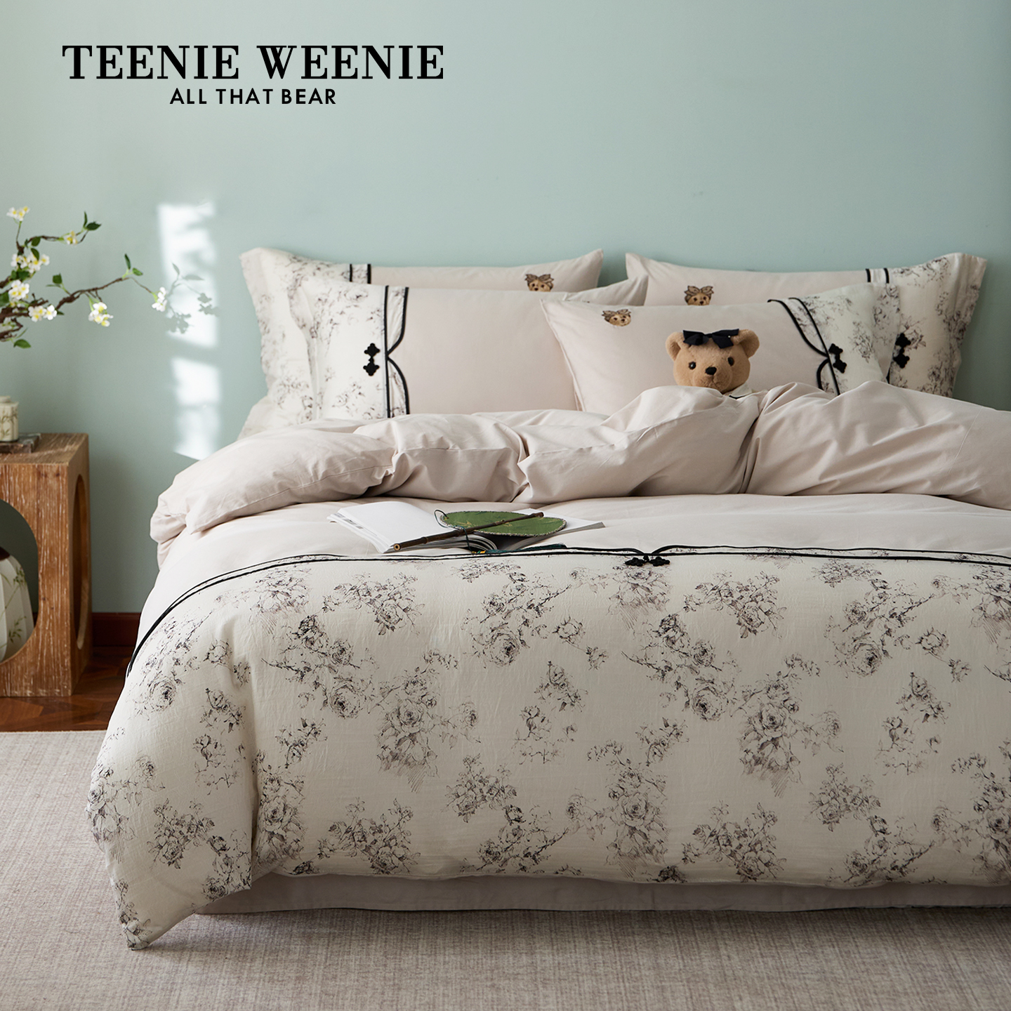 TeenieWeenie古典风全棉提花四件套纯棉床品新中式被罩套床单床笠