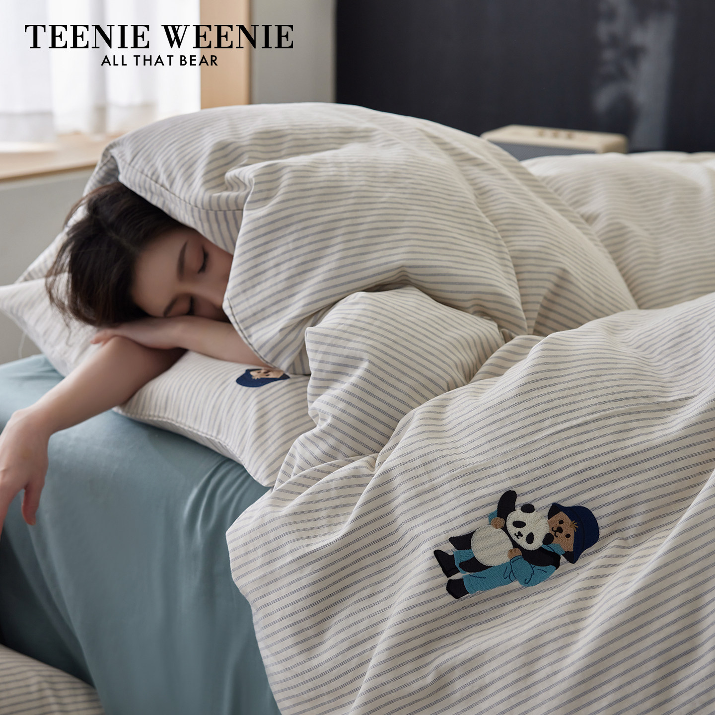 TeenieWeenie文艺复古风全棉双层纱四件套纯棉被套床单学生三件套