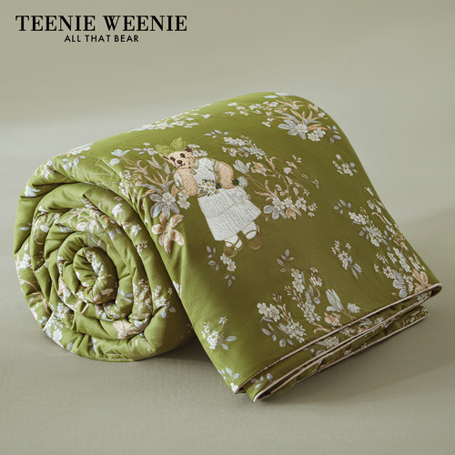 TeenieWeenie小熊刺绣双层纱四件套/夏凉被全棉A类床上用品可机洗
