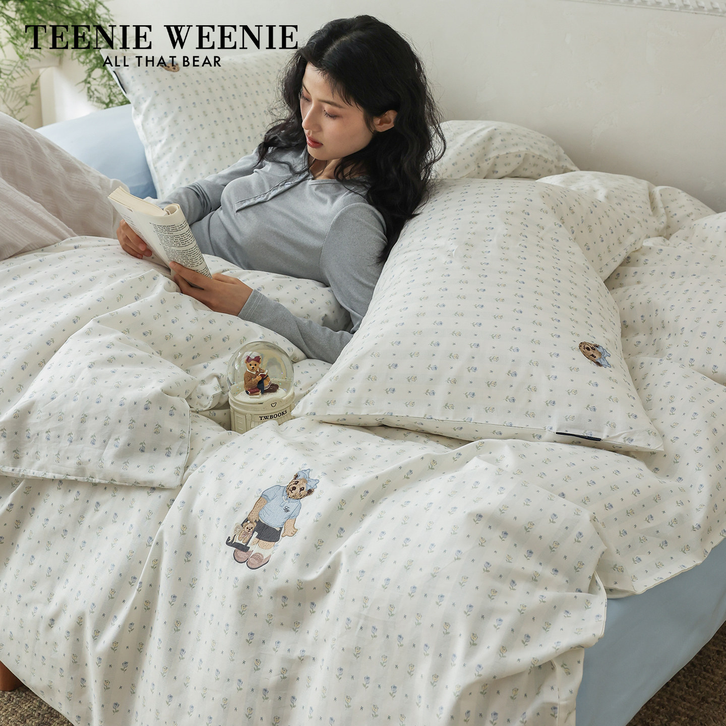 TeenieWeenie纯棉床上四件套ins风碎花全棉亲肤1.5米被套床单床笠