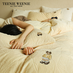 TeenieWeenie小熊冬季 加厚牛奶绒床上四件套珊瑚法兰绒1.5米1.8m