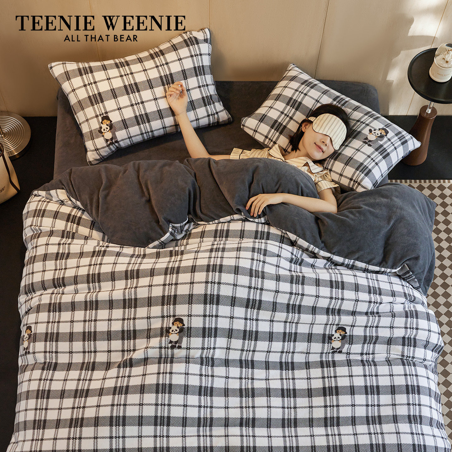 TeenieWeenie小熊牛奶绒四件套珊瑚法兰绒耐脏儿童保暖床品三件套,床上用品,床品套件/四件套/多件套,淘宝优惠券,粉丝福利购,淘宝优惠卷