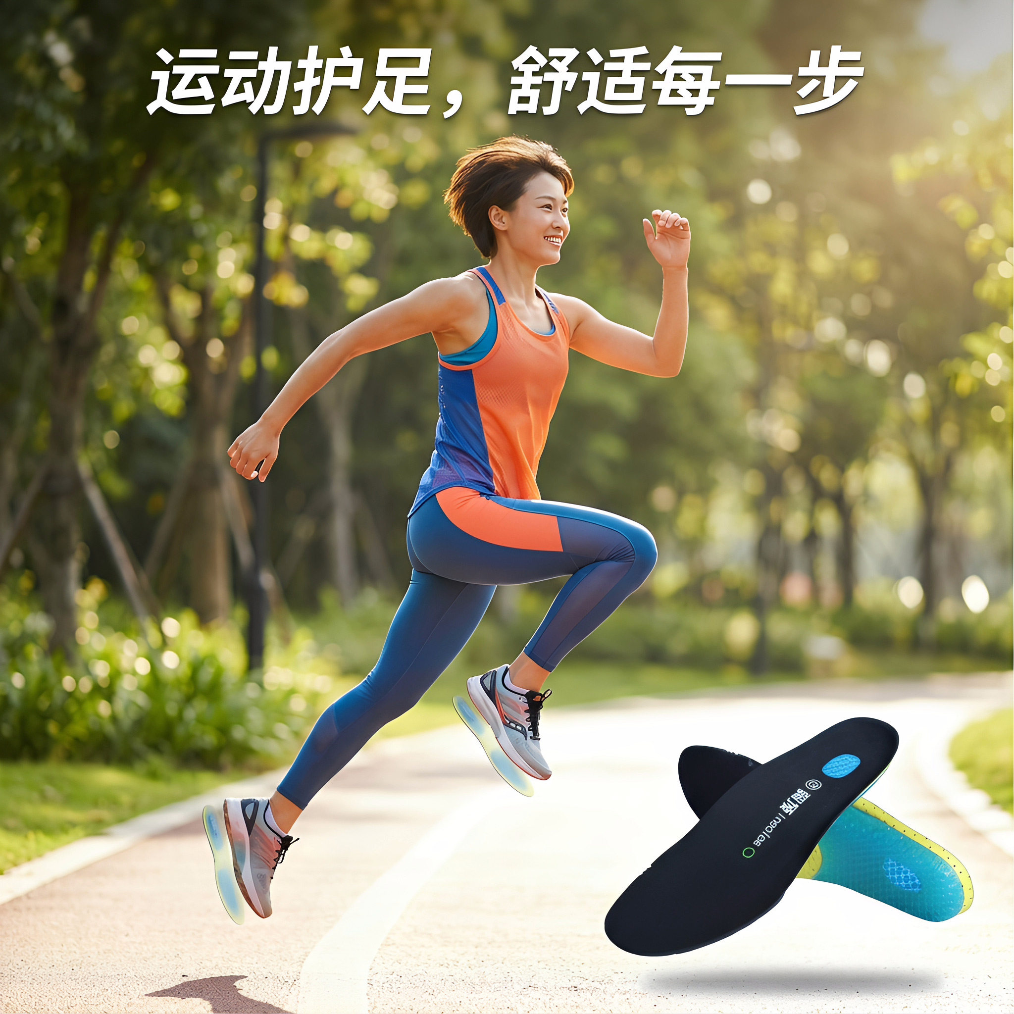 运动减震硅胶鞋垫男女透气吸汗防臭超软防痛减震舒适跑步弹性支撑