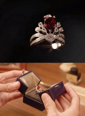 陆沉生日联动红锆求婚戒指光与夜之恋为爱加冕女王冠冕指环高颜值