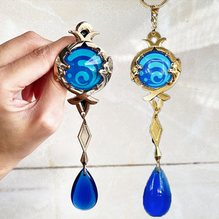 神原芙宁娜神之眼项链挂件钥匙扣水神芙卡洛斯cos枫丹胸针模型周