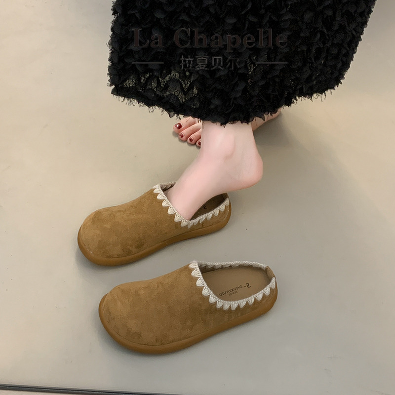 拉夏贝尔复古刺绣勃肯鞋