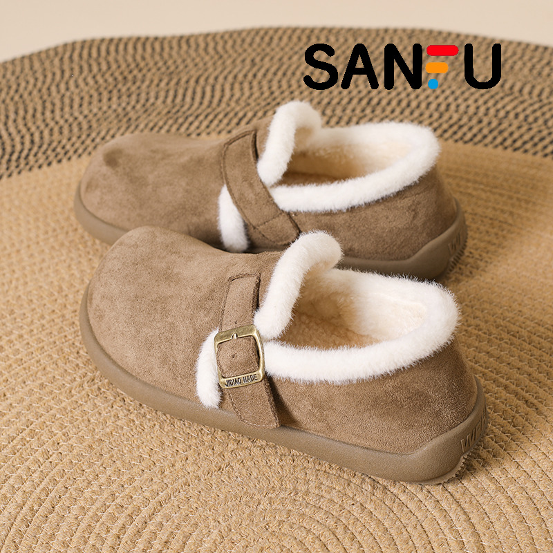 加绒棉鞋女休闲勃肯鞋