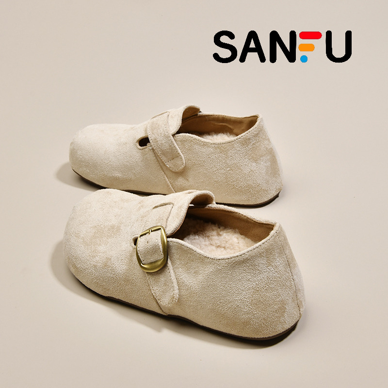 加绒勃肯鞋女全包懒人鞋