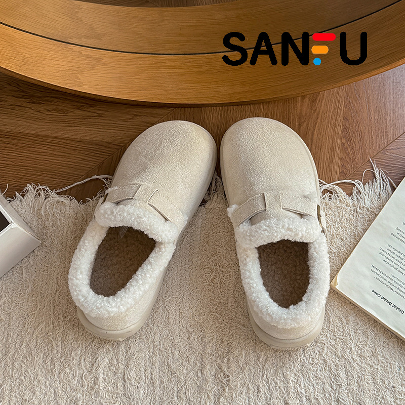 加绒勃肯鞋女懒人雪地靴