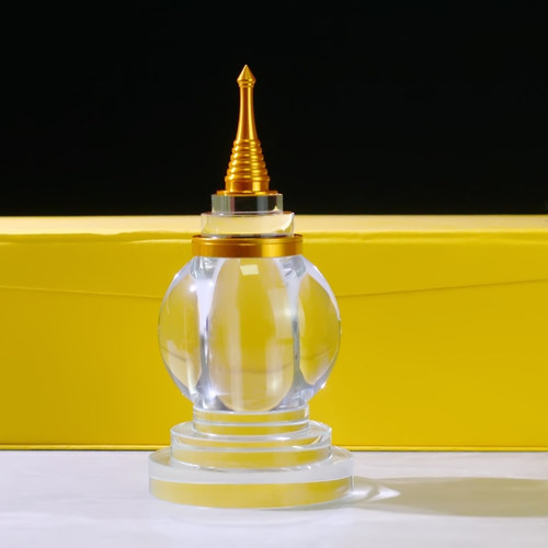 白水晶舍利塔透明空心装藏佛堂寺庙桌面舍利子供养摆件塔嘎乌瓶