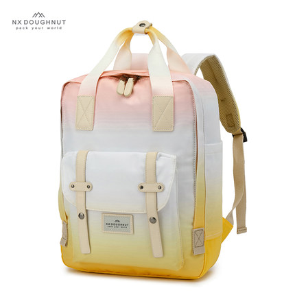 2025夏新版甜甜圈背包女电脑国家双肩包男旅行地理同款情侣大书包