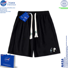 NASA联名吹风扇熊猫短裤男夏季新款男士休闲宽松直筒五分运动裤子